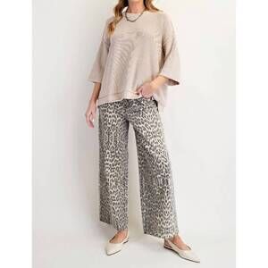 NEW EASEL holly short sleeve sweater top in cinnamon